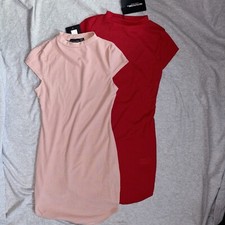 Short Sleeve Shirt Dress - Pink & Red 2 Pk- Size 6 - NWT- Short Mini