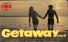 CARTE DE CRÉDIT VINTAGE TWA GETAWAY - EXPIRÉE ET SANS VALEUR