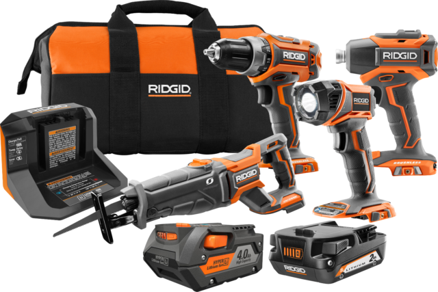 RIDGID R9226SBN 18V 4 Tool Combo Kit 