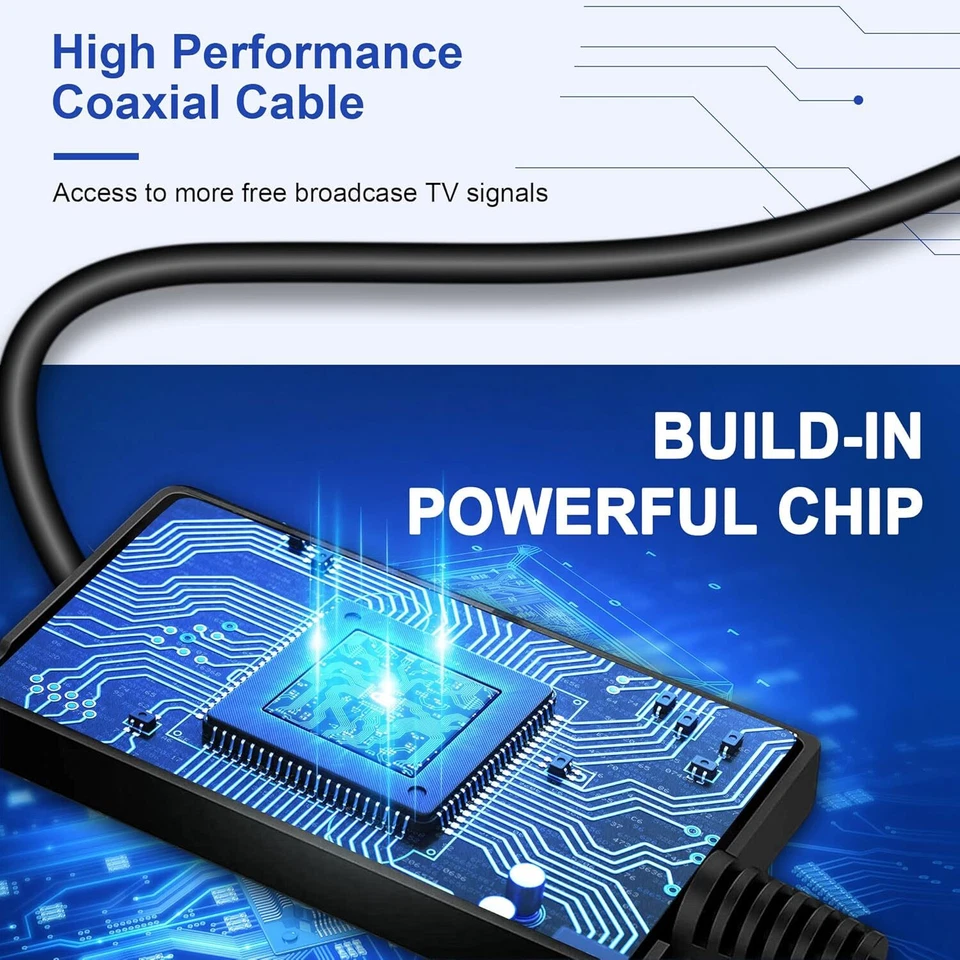 DVB-T/DVB-T2 Antenne mit Verstärker & Magnetfuß HDTV Zimmerantenne 360° Empfang - Bild 4 von 4