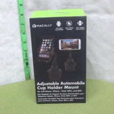 MACALLY Adjustable Automobile Cup Holder Mount w/ 360 Swivel Viewing NWT 