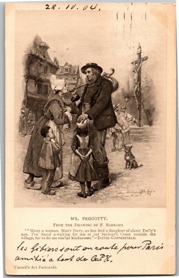 Mr Peggotty by F. Barnard Charles Dickens David Copperfield Vintage Postcard F50