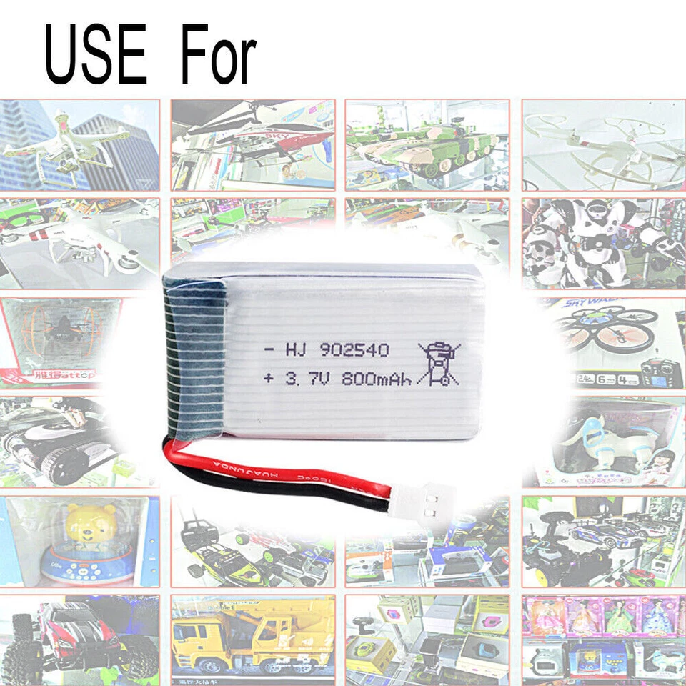 4PCS 3.7V 800mAh 25C High Rate 902540 Lipo Battery XH2.54 plug+Charger for drone - Image 2 of 4