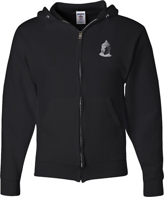 Yoga Full Zip Hoodie Buddha Pocket Print