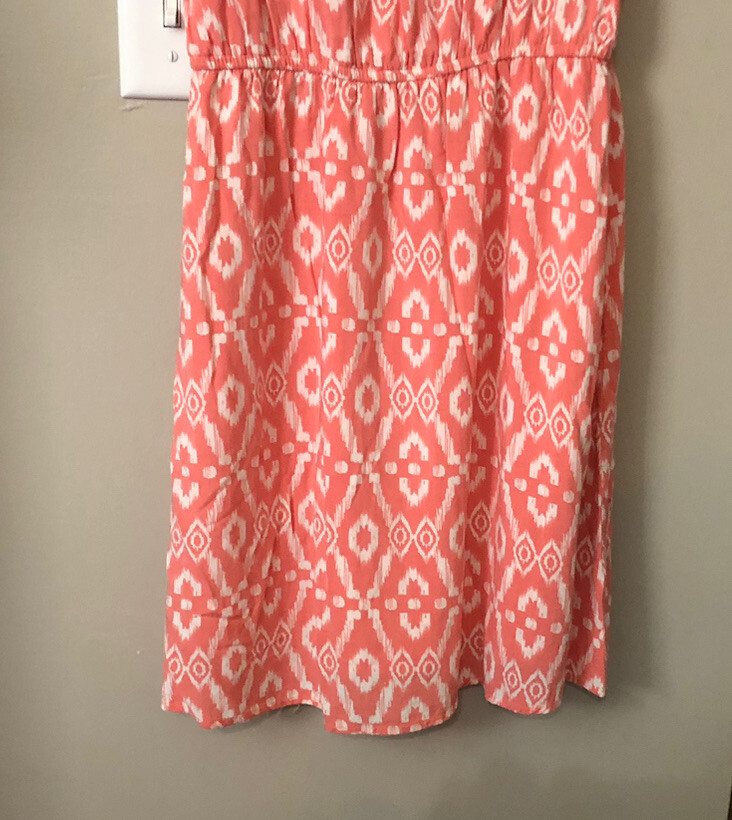 SWEET RAIN Women s Sz Small Lined Dress Coral White Sleeveless Sweet rain women s sz small lined dress coral white sleeveless