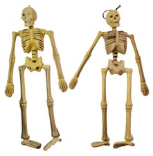  2 Halloween Scary Skeleton Figurine Jointed Legs / Arms Holiday Decor 16"