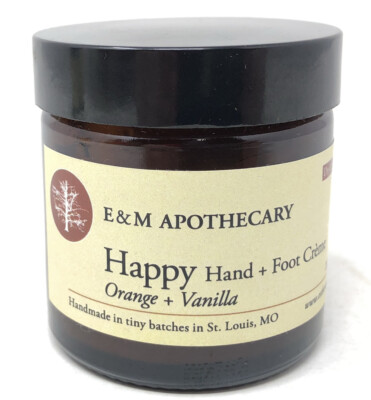E&M Apothecary Happy Hand & Foot Creme 2oz Dry/Damaged Skin Handmade Small Batch