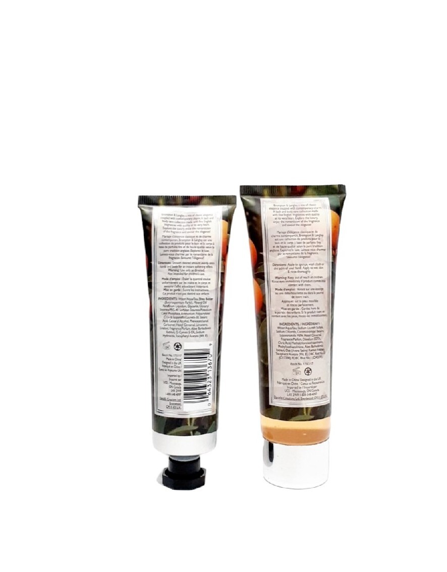 Brompton & Langley Orange Bergamot Hand Cream & Body Wash 2.5 oz 