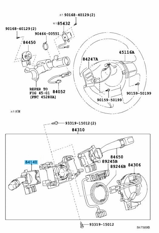 TOYOTA 4RUNNER KZN18# 96-00 Genuine Headlamp Dimmer Switch Assy