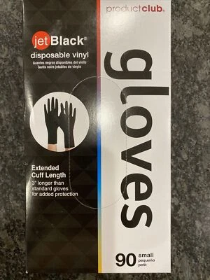 Jet Black Disposable Medium Vinyl Gloves, 90 count by Product Club.