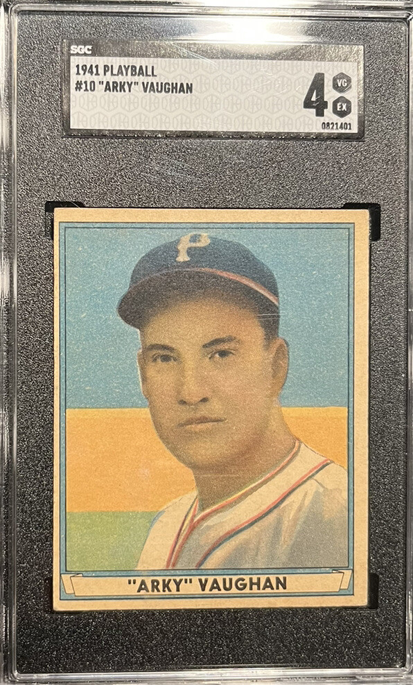 Floyd "Arky" Vaughan 1941 Play Ball #10 SGC 4 VGEX Hall of Fame PIRATES