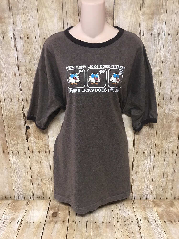 TOOTSIE ROLL HOW MANY VINTAGE BROWN ADULT Short Sleev… Gem