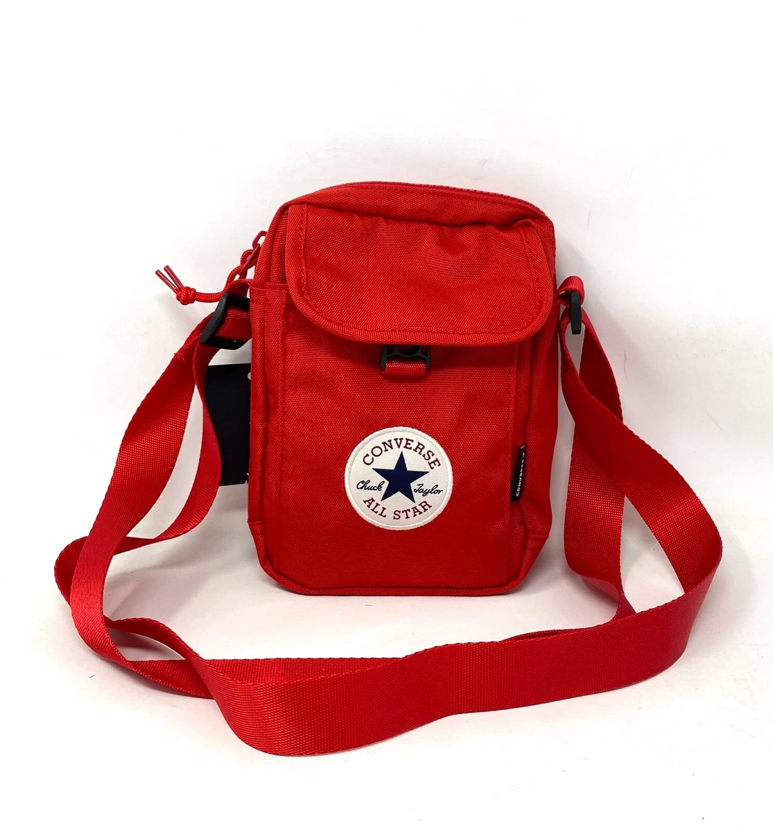 Converse Crossbody Messenger Bag Red Canvas Unisex Zip Pocket 10020540-A02 |