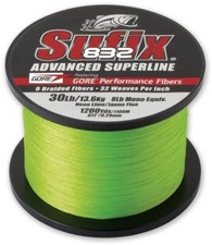 Sufix 660-480L 832 Advanced Superline Braid 80 lb 3500 Yards Neon