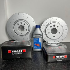 Audi S3 8V FRONT + REAR C Hook Grooved Brake Discs Ferodo Racing DS2500 Pads