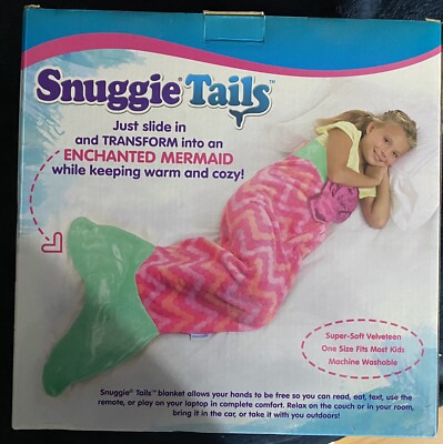 Snuggie Tails Soft Cuddly Blanket PINK Mermaid Sparkly Glitter As Seen On TV