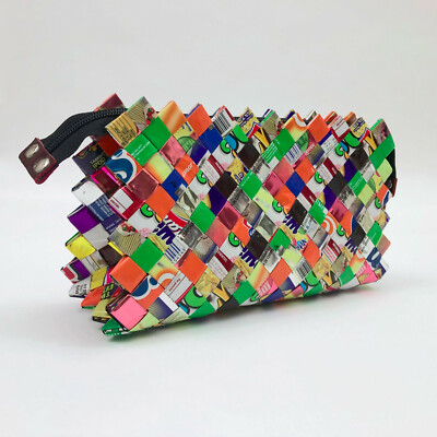 Nahui Ollin Clutch Purse Spanish Recyled Food Labels