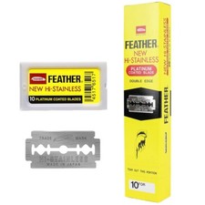 200 FEATHER Stainless Platinum Coated Double Edge Safety Razor Blades USA Seller
