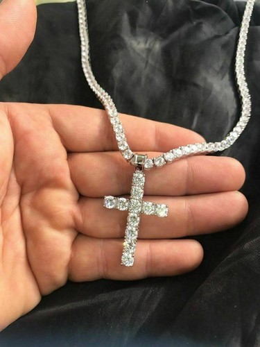 4mm Single Row Tennis Chain W. Cross 