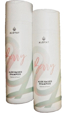 Aloyay Berry Shampoo Aloe Vera Based Hydrate&Repair Vegan 2 x200 ml Naturshampoo
