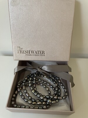 Marks Spencer Grey Freshwater Pearl Bracelet Set of New In