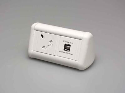 Desktop Dual Port Netzteil mit 2 USB (MINI SCHREIBTISCH 1U) GEBRAUCHT