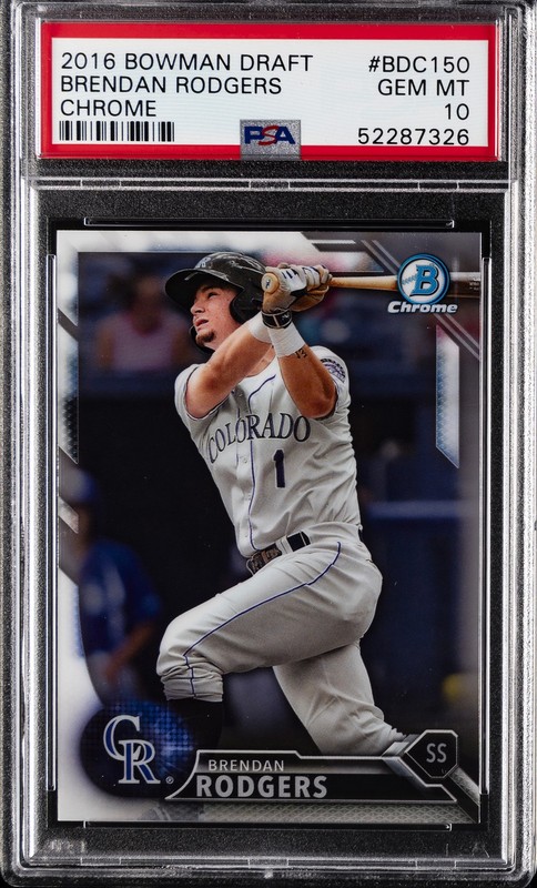 2016 BOWMAN DRAFT CHROME #BDC150 BRENDAN RODGERS PSA 10