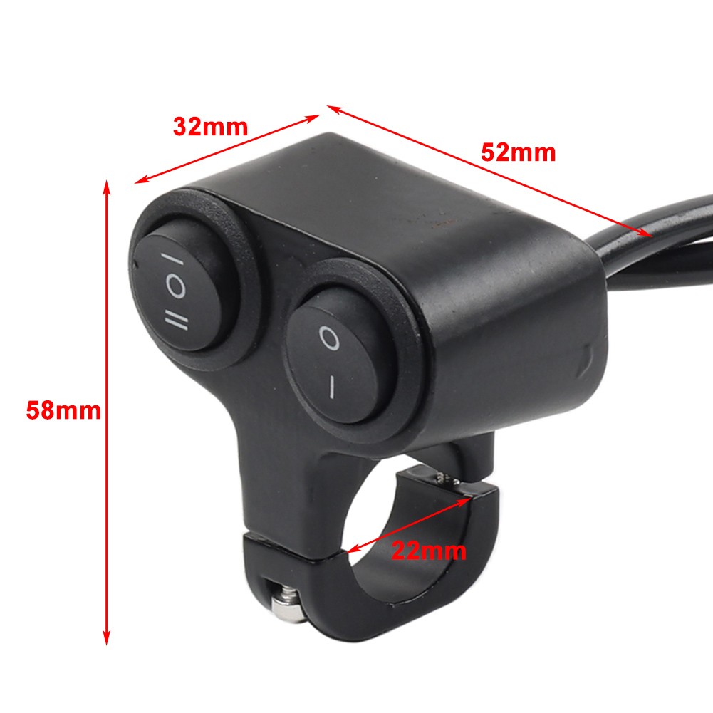 7/8" Motorcycle ATV Dual Button On Off Switch Handlebar Headlight Fog Spot Light