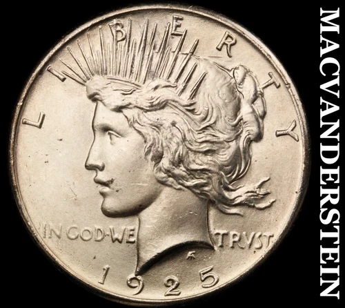 1925 Peace Dollar- Silver- Choice Gem Brilliant Unc++++ Luster No Reserve #J3988