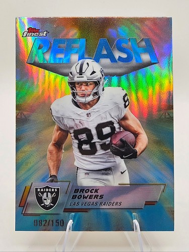 Topps Finest 2025 Brock Bowers Reflash Sky Blue Refractor /150 RF-18