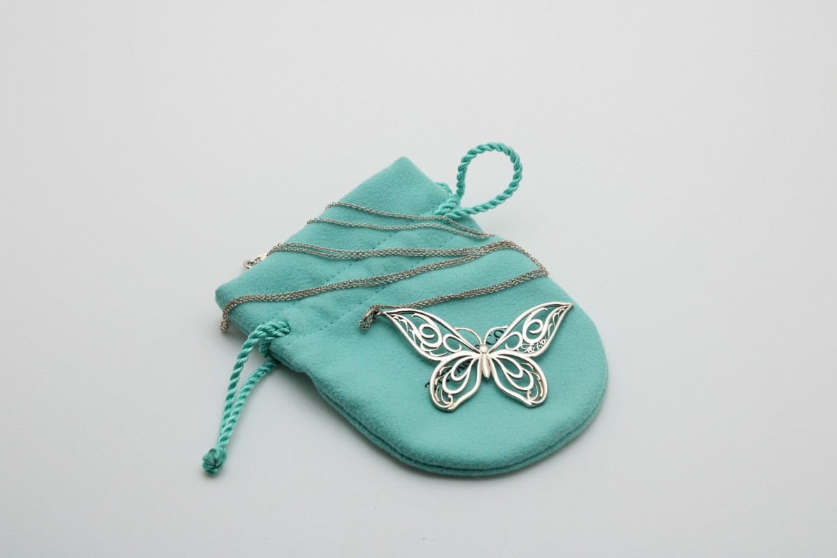 Tiffany & Co 925 Sterling Silver Large Nature Filigree Butterfly