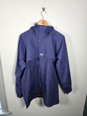 Helly Hansen PVC wasserdichter Regenmantel Herren mittelblau Kapuze Unisex Vinyl 