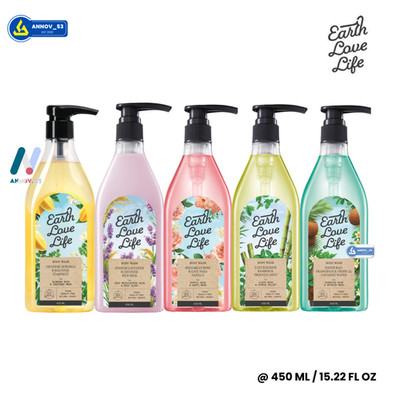 EARTH LOVE LIFE Body Wash Soft Moist Nourish Calm Long Lasting Fragrance 450ml
