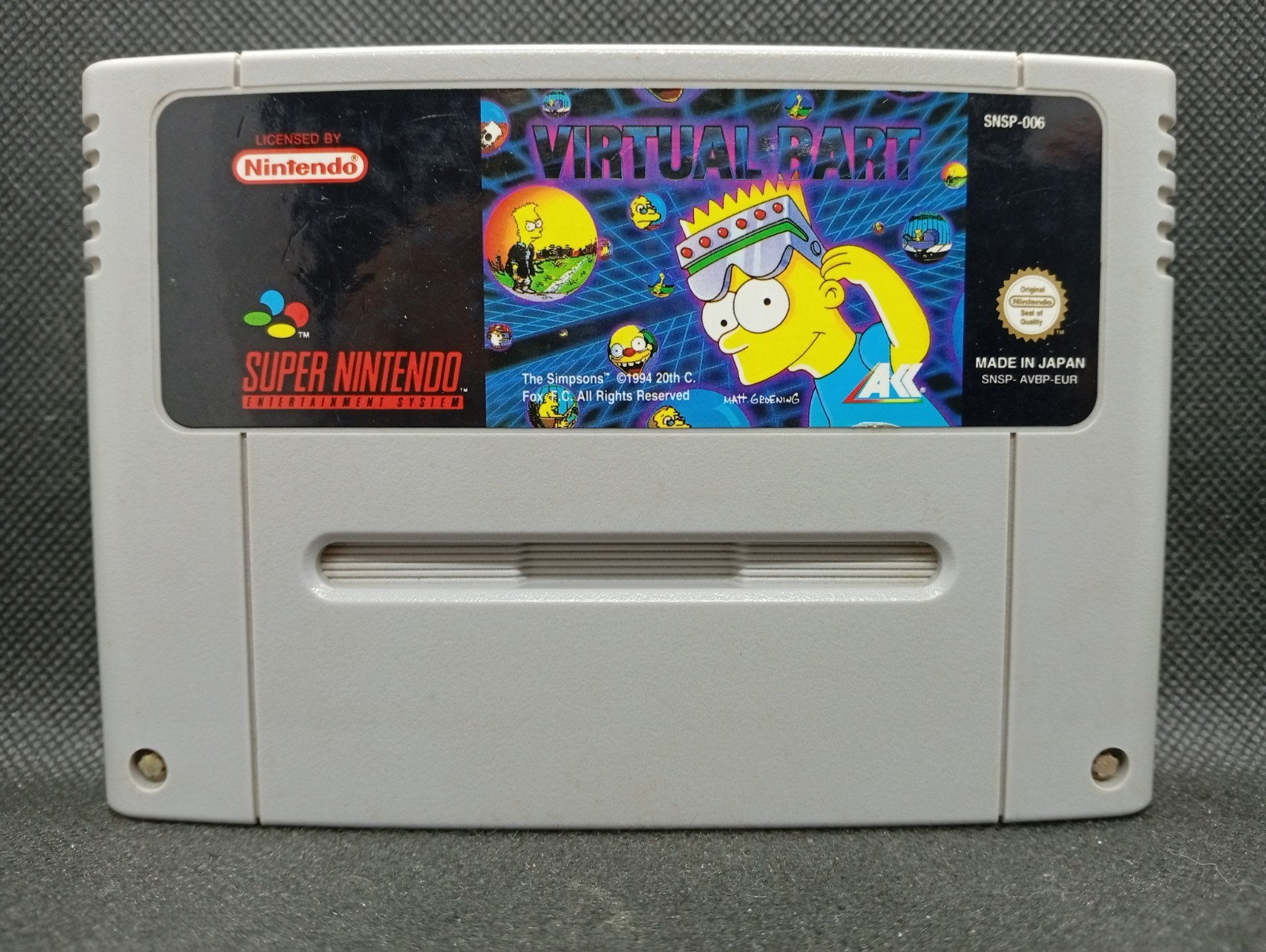 Virtual Bart - Super Nintendo SNES EU PAL - SNSP-AVBP-EUR