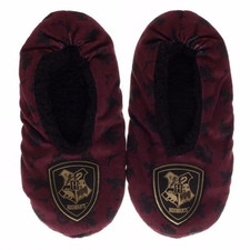 Size L/XL Harry Potter Cozy Slipper Socks Faux Fur Lining Hogwarts Crest Warm