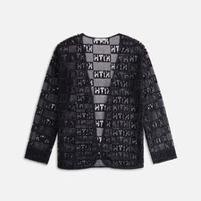 Kith Women's Ethan Logo Lace Cardigan - Blk XS MSRP: 165
