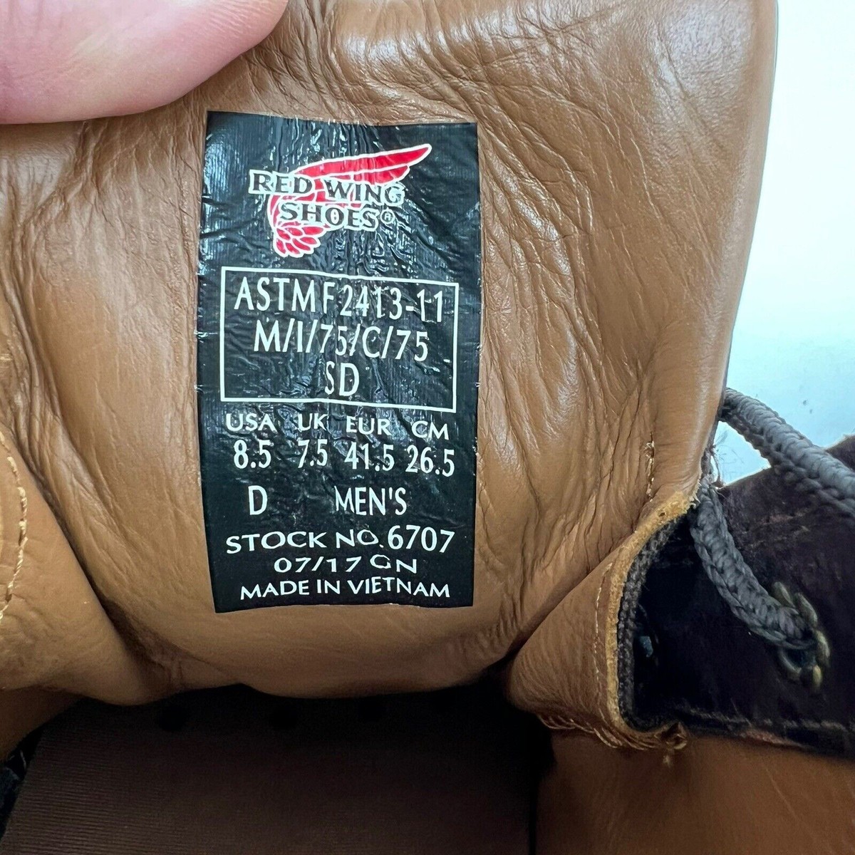 Red Wing Men\'s 6707 Brown Leather Safety Toe Ankle Boot Shoes Size 8.5D Red Wing Shoes MENS Work 6707 Steel Toe Brown | Mercari main image 2