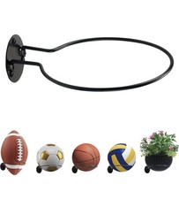 Ball Storage Holder Wall Mount: Black Room Decor for Plants,Basketball, Soccer..