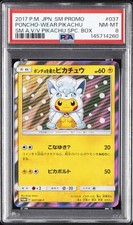 2017 POKEMON JAPANESE SM PROMO #037 PONCHO-WEARING PIKACHU PSA 8