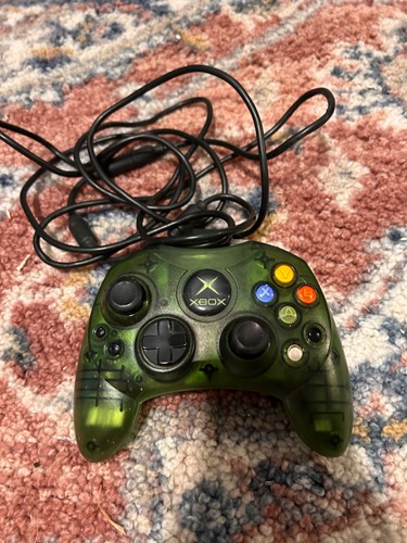 Original Xbox Controller Wired Halo Green S-Type Clear Original OEM