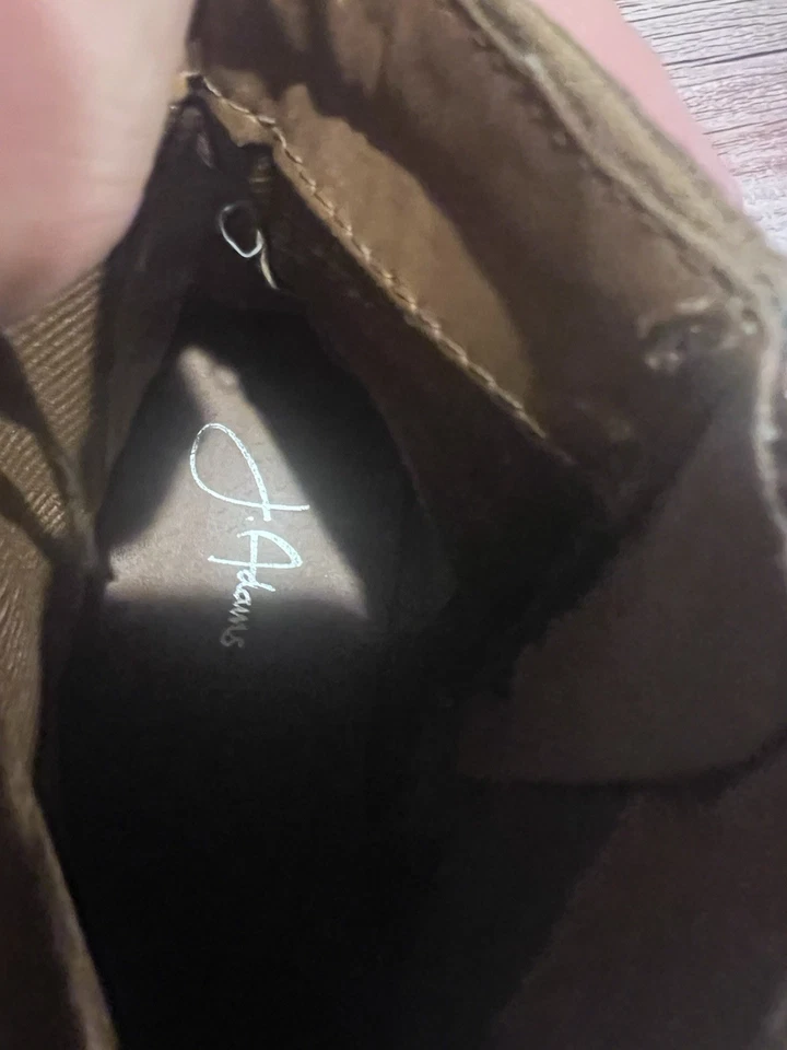 Botas de tornozelo femininas Adams franja camurça marrom tamanho 6.5 estilo boho ocidental - Imagem 2 de 3