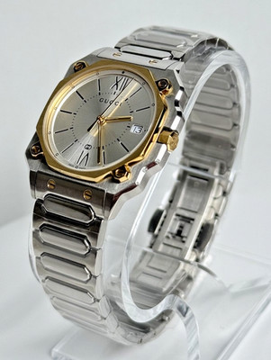 GUCCI G-Flat Quartz Stainless Steel 30MM Silver Dial Women's Watch YA166506