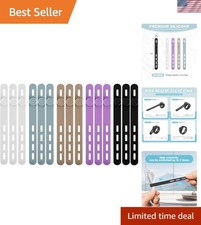 Flexible 15-Piece Silicone Cable Wraps - Damage-Free Cord Organization Solution