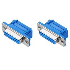 2 Pcs D-sub Connector DB15 15-pin 2-Row Female Serial Port Terminal Breakout