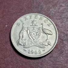 Australia 6 Pence Coin 1962