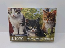 Flower Garden Kittens Cats 1000 Piece Jigsaw Puzzle High Quality New Sealed