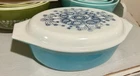 Pyrex Blue Doily 045 2.5 Quart Casserole