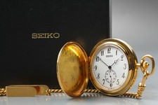 Rare N MINT w/ BOX SEIKO 4S28-0010 Hand Winding 24J Vintage Pocket Watch JAPAN
