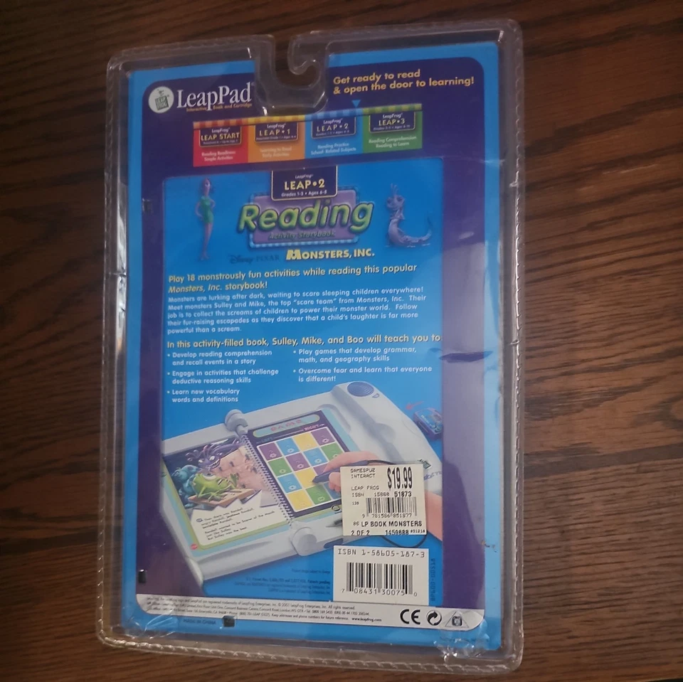 LeapFrog Leap Pad BOOK and CARTRIDGE Reading Grades 1-3 Monsters Inc Disney NEW* - Image 2 of 2