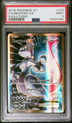 Pokémon XY Evolutions Mewtwo EX #103/108 2016 Full Art PSA 9